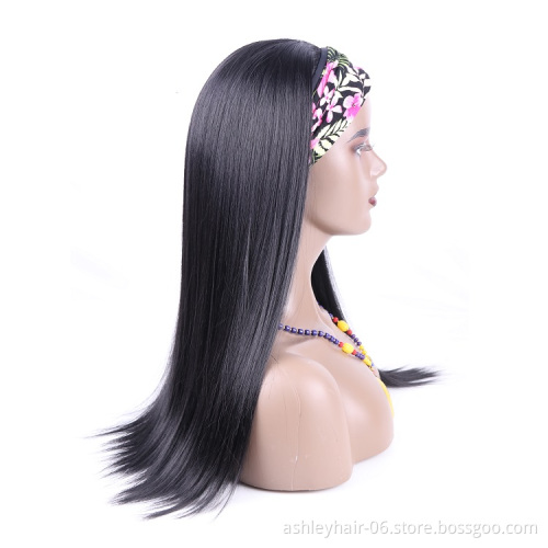 Julianna Kanekalon Headband Wig Black Woman Body Wave 22 inch Black 1B/27 Bone Straight Synthetic Headband Wig headband Wigs